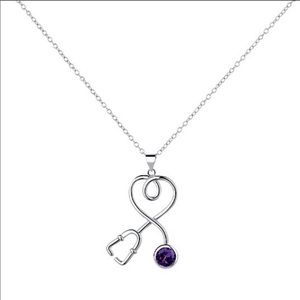 Purple & Sterling SilverStethoscope Neckla…